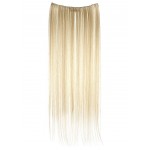 Extensie de par cu 3 Clips On tresa delux simpla dreapta de 45 cm, Blond deschis ombre 39597